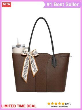 PU Laptop Tote Bag for Women Fits 15.6 Inch Work Handbag